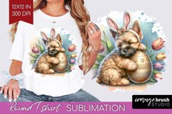 Easter Dog Round Tshirt Background - Cute Puppy PNG Product Image 1