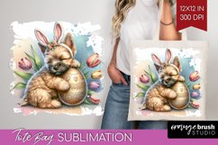 Easter Dog Tote Bag - Cute Puppy Tote Bag PNG Sublimation Product Image 1
