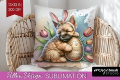 Easter Dog Pillow Sublimation - Cute Puppy Pillow Cover PNG Product Image 1