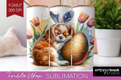 Easter Dog Tumbler Wrap - Cute Puppy Tumbler PNG Sublimation Product Image 1