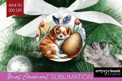 Easter Dog Ornament PNG - Cute Puppy PNG Sublimation Product Image 1