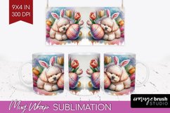 Easter Dog Mug Wrap - Cute Puppy Mug PNG Sublimation Product Image 1