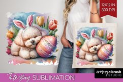 Easter Dog Tote Bag - Cute Puppy Tote Bag PNG Sublimation Product Image 1