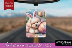Easter Dog Air Freshener PNG - Cute Puppy PNG Sublimation Product Image 1