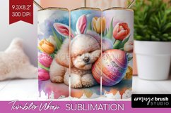 Easter Dog Tumbler Wrap - Cute Puppy Tumbler PNG Sublimation Product Image 1