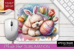 Easter Dog Mouse Pad Sublimation - Cute Puppy Mousepad PNG Product Image 1