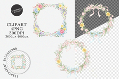 Easter spring floral frame Clipart Product Image 1