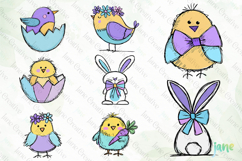 Easter Spring Hand-Drawn PNG Clipart Bundle Product Image 4