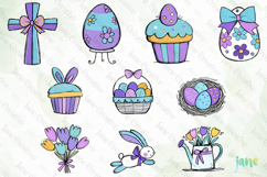 Easter Spring Hand-Drawn PNG Clipart Bundle Product Image 2