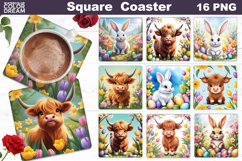 Animals Square Coaster Bundle | Animals Flowers Coaster Product Image 8