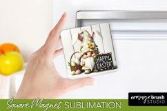 Easter Square Magnet PNG - Gnome Sublimation Design