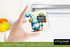 Easter Square Magnet Sublimation - Cute Easter Gnome Theme