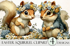 Whimsical Easter Squirrel Clipart Product Image 1