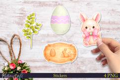 Cute Easter Bunny Stickers | Pastel Spring PNG Product Image 1