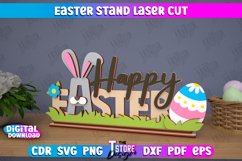 3D Easter Decor Laser Cut, Happy Easter Stand SVG Design Product Image 1