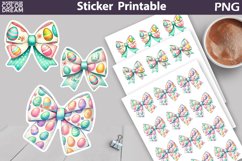 Bow Easter Sticker | Bow Eggs Pattern Sticker Product Image 1