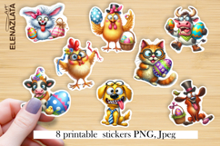 Stickers with cute animals. Children's stickers. Easter Product Image 1