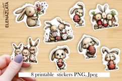 Stickers with cute bunny. Children's stickers. Easter Product Image 1