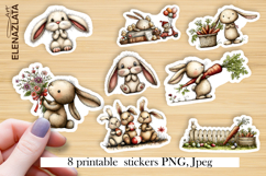 Stickers with cute bunny. Children's stickers. Easter Product Image 1