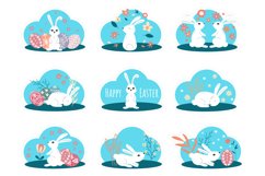 Easter Stickers with bunnies|PNG file. Product Image 5