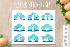 Easter Stickers with bunnies|PNG file. Product Image 1
