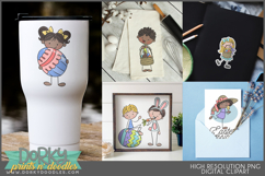 Holiday Stick Kids Clipart Christmas, Easter, Halloween, Etc Product Image 6