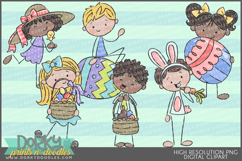 Holiday Stick Kids Clipart Christmas, Easter, Halloween, Etc Product Image 5