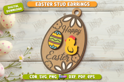 Easter Stud Earrings Laser Cut Bundle, Cute Easter Earrings Product Image 8