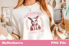 Vintage Coquette Bunny Club Aesthetic PNG Sublimation Product Image 1