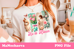 Vintage Easter Brush Stroke Sublimation | He Is Risen Art Product Image 1