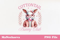 Vintage Coquette Bunny Club Aesthetic PNG Sublimation Product Image 3