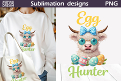 Cute Animals Easter | Highland Cow Egg Sublimation Product Image 1