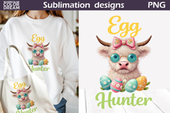 Cute Animals Easter | Highland Cow Egg Sublimation Product Image 1