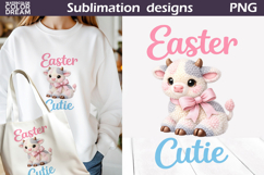 Cute Animals Easter | Cute Cow Egg Sublimation Product Image 1