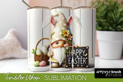 Easter Sublimation Design - Easter Bunny Gnome Tumbler Wrap