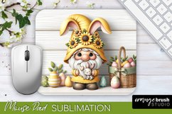 Easter Sublimation Mouse Pad - Easter Bunny Gnome Mousepad