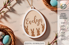 3D Easter Tags Bundle Laser Cut. Personalized Gift Tag SVG Product Image 6