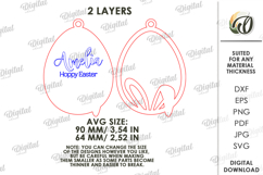 3D Easter Tag Laser Cut. Personalized Easter Tag SVG Product Image 2