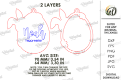3D Easter Tag Laser Cut. Personalized Gift Tag SVG Product Image 2