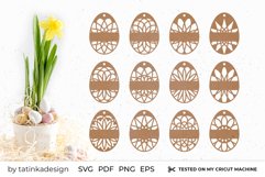 Easter gift tags for cutting, Easter egg mandala Product Image 1