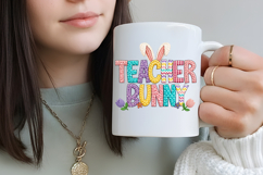 Easter Teacher Bunny Sublimation PNG Product Image 3