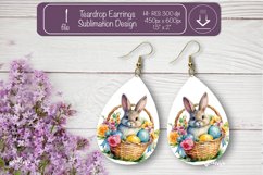 Easter earrings sublimation Easter bunny teardrop earring Product Image 1