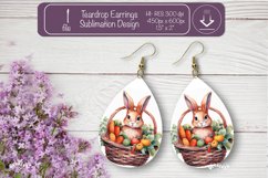 Easter earrings sublimation Easter bunny teardrop earring Product Image 1
