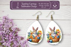 Easter earrings sublimation Easter bunny teardrop earring Product Image 1