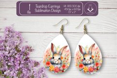 Easter earrings sublimation Easter bunny teardrop earring Product Image 1