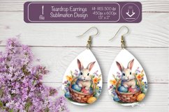 Easter earrings sublimation Easter bunny teardrop earring Product Image 1