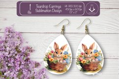 Easter earrings sublimation Easter bunny teardrop earring Product Image 1