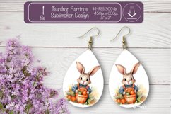 Easter earrings sublimation Easter bunny teardrop earring Product Image 1