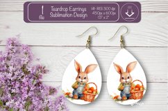 Easter earrings sublimation Easter bunny teardrop earring Product Image 1