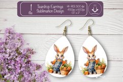 Easter earrings sublimation Easter bunny teardrop earring Product Image 1